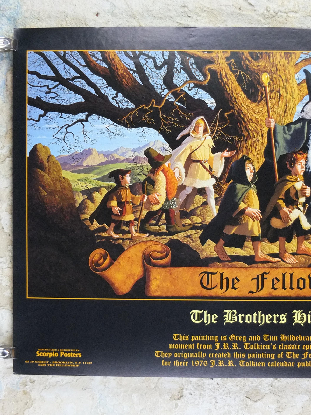 The Fellowship Poster, Lord of the Rings, by Brothers Hildebrandt 1975, licensed to Scorpio Posters, J.R.R. Tolkien, Middle Earth, wall art