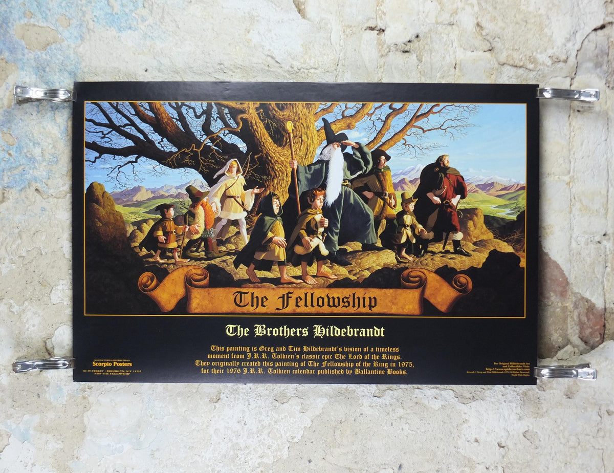 The Fellowship Poster, Lord of the Rings, by Brothers Hildebrandt 1975, licensed to Scorpio Posters, J.R.R. Tolkien, Middle Earth, wall art