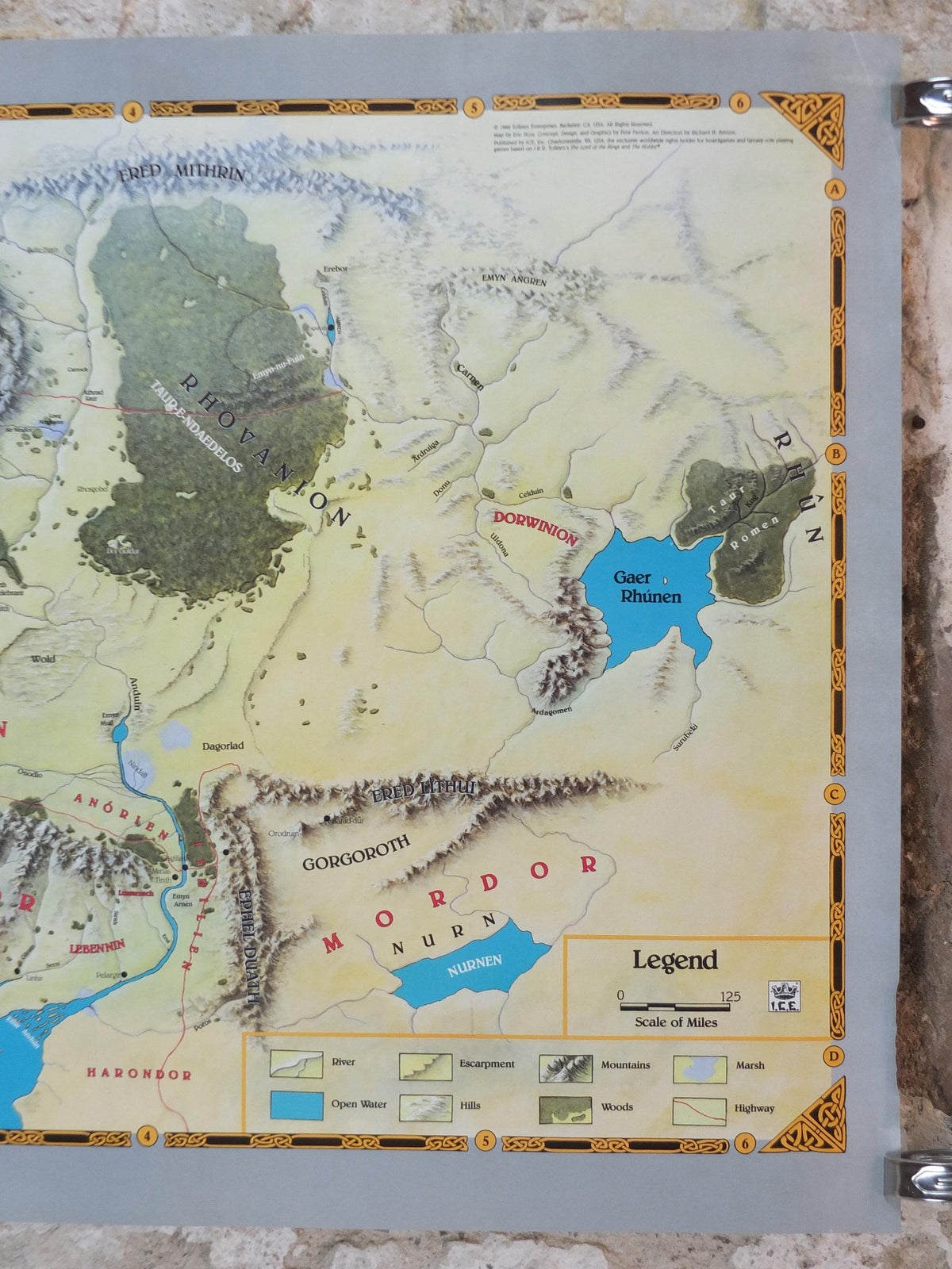 1989 Campaign Map of North West Middle Earth Poster, J.R.R. Tolkien, by Eric Hotz Peter Fenlon, Lord of the Rings, Hobbit, fantasy wall art