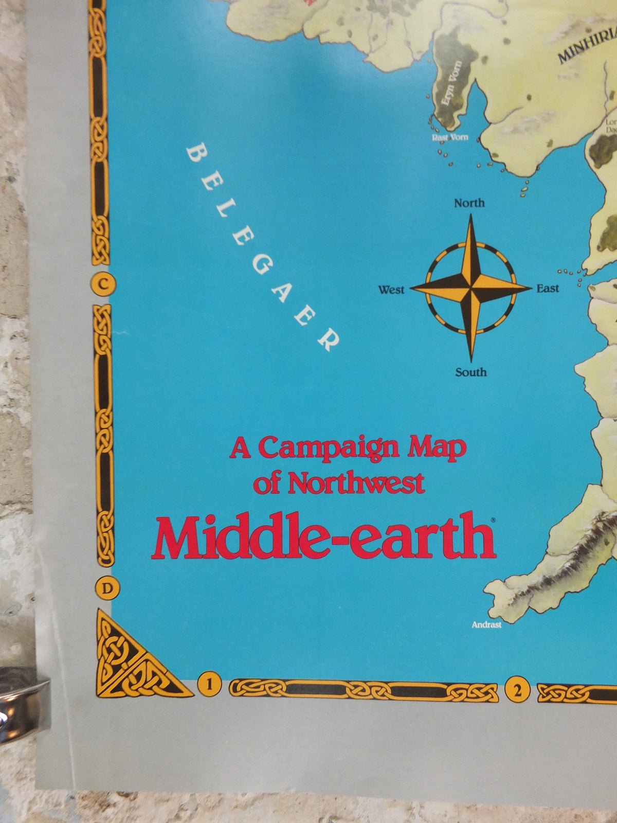 1989 Campaign Map of North West Middle Earth Poster, J.R.R. Tolkien, by Eric Hotz Peter Fenlon, Lord of the Rings, Hobbit, fantasy wall art