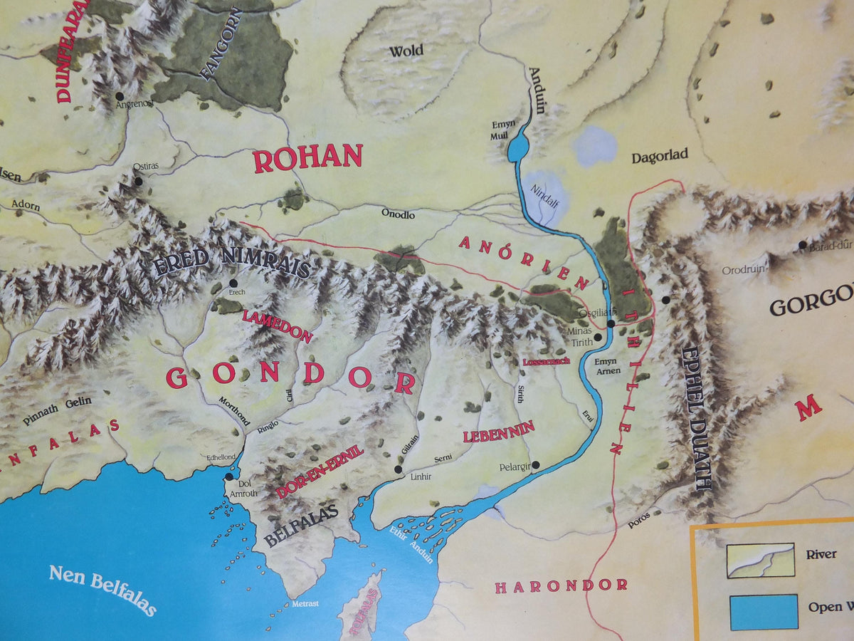 1989 Campaign Map of North West Middle Earth Poster, J.R.R. Tolkien, by Eric Hotz Peter Fenlon, Lord of the Rings, Hobbit, fantasy wall art