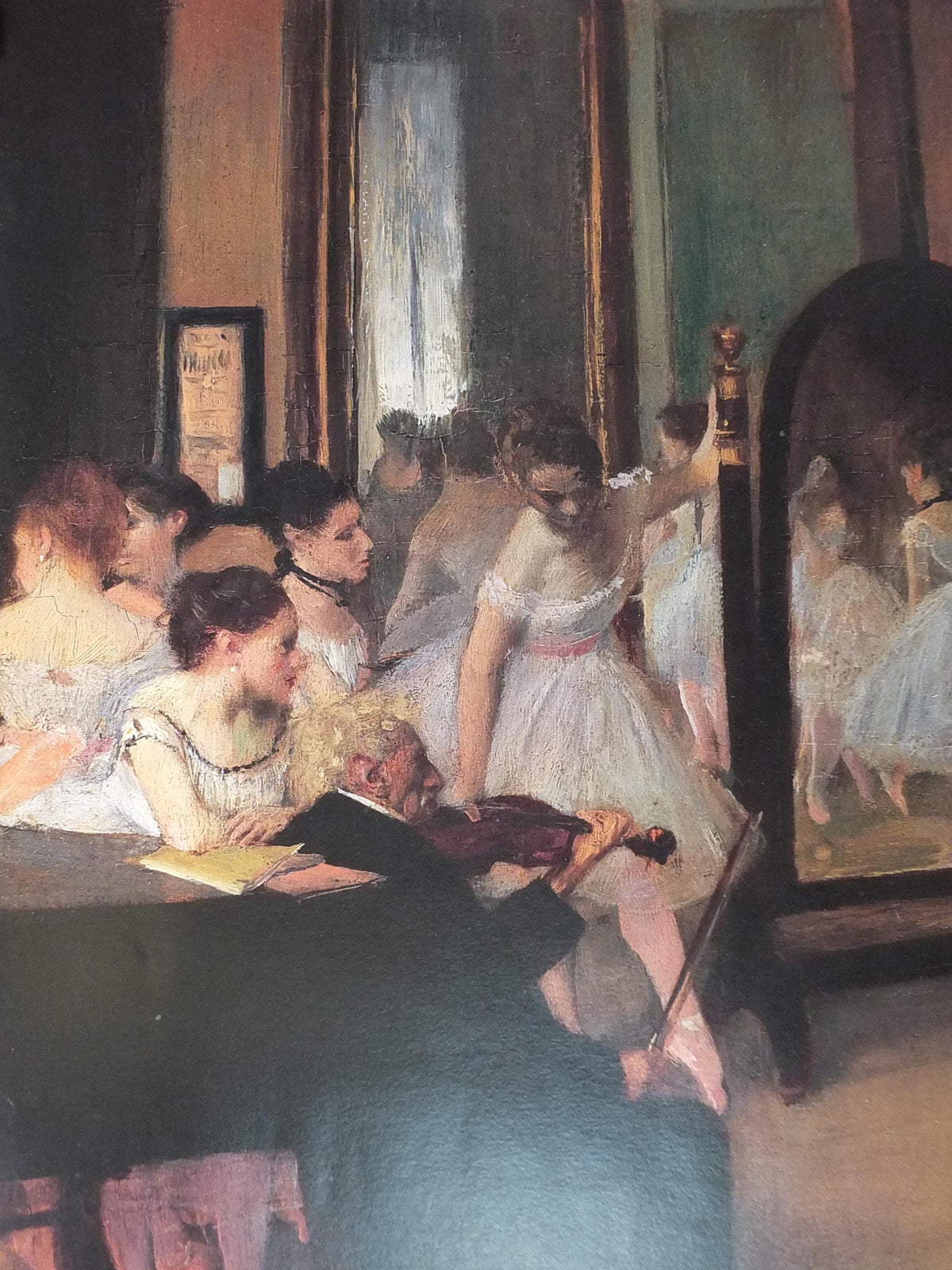 1988 Ballet Dance Class Poster, Edgar Degas from 1871, shows a dance class of ballerinas, gallery exhibition wall art decor