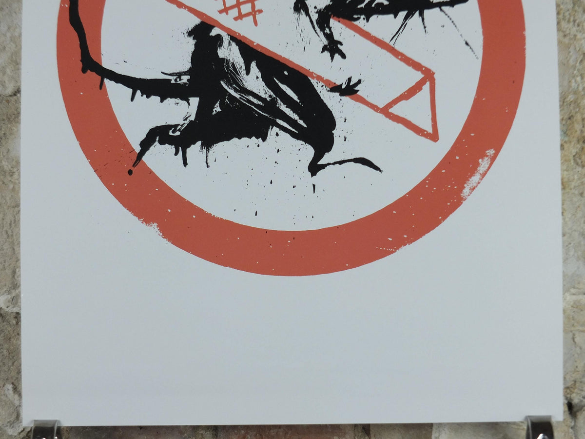 2023 Banksy Cut & Run Poster, Rat with cutting knife and stencil, Goma, Glasgow, Pop Art gallery exhibition, wall art decor