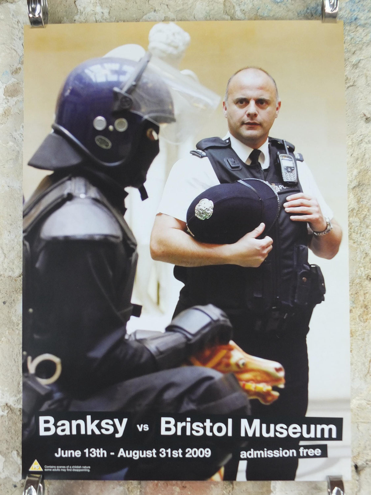 2009 Banksy V Bristol Museum Poster, Riot Copper, Policeman Bobby, Pop Art gallery exhibition, wall art decor