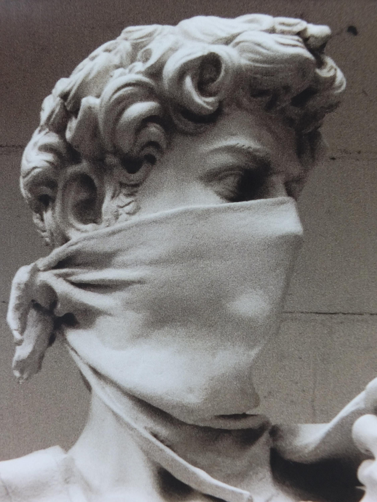 2009 Banksy V Bristol Museum Poster, David statue by Michelangelo, vest and bandana, Pop Art gallery exhibition, wall art decor