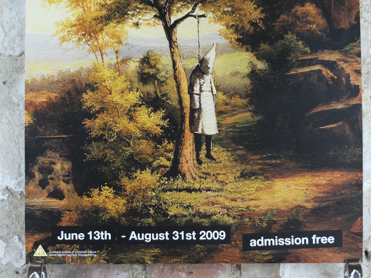 2009 Banksy V Bristol Museum Poster, Hanging Klansman, Racism and Hate, Pop Art gallery exhibition, wall art decor