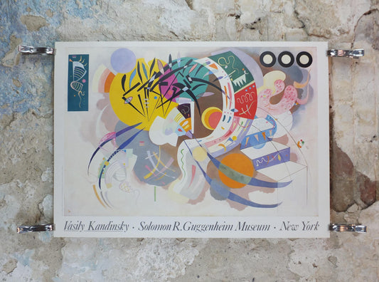 1980s Vasily Kandinsky Poster, Dominant Curve 1936, abstract art and expressionism, Guggenheim gallery exhibition wall art decor