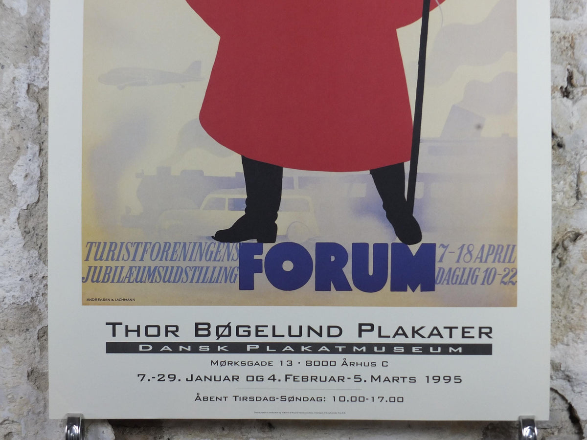 1995 Thor Bogelund Poster, Red-coated Bugler, Travel, Trafik og Turist Unstilling Forum 1938, gallery exhibition wall art decor
