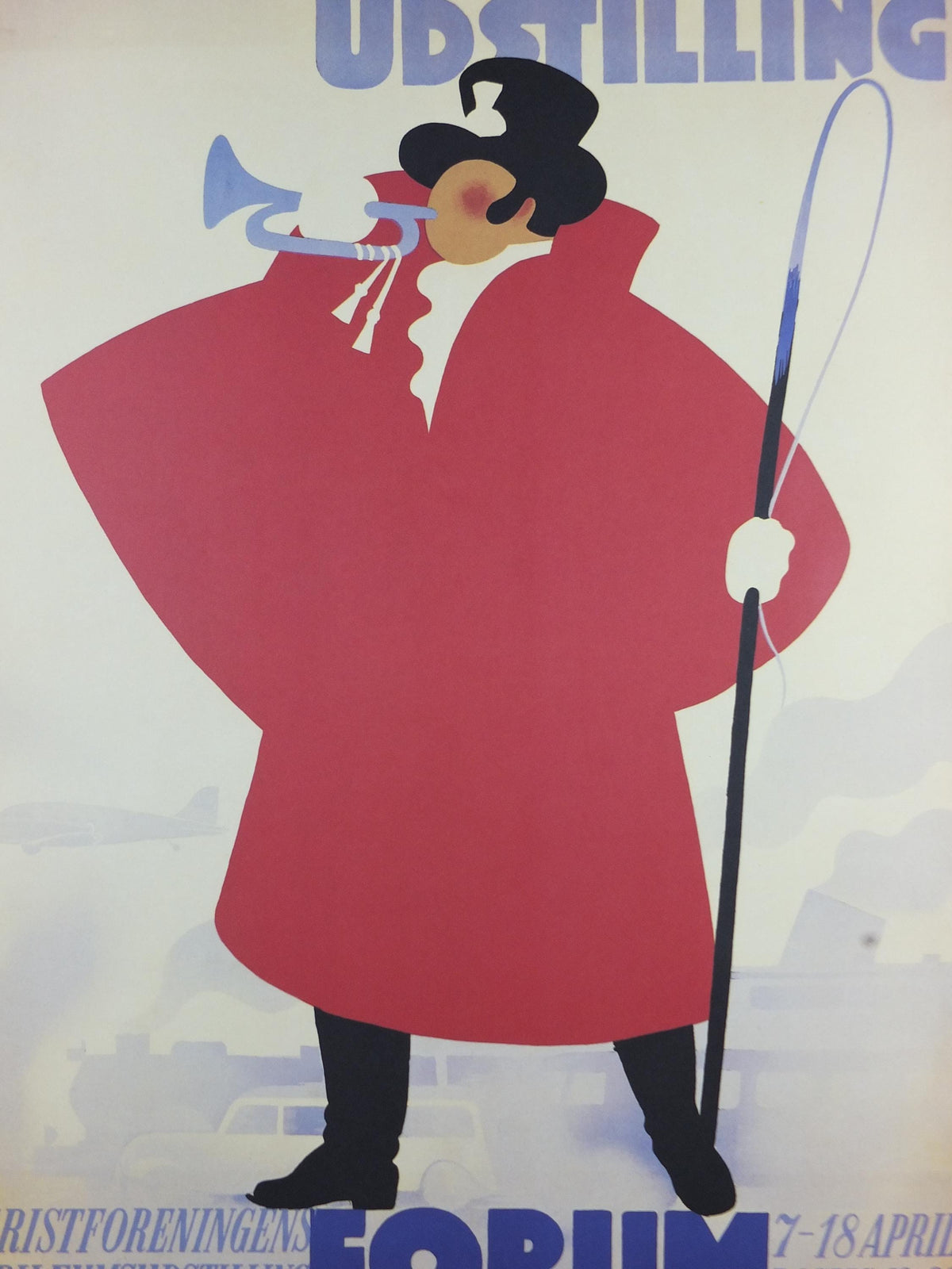 1995 Thor Bogelund Poster, Red-coated Bugler, Travel, Trafik og Turist Unstilling Forum 1938, gallery exhibition wall art decor