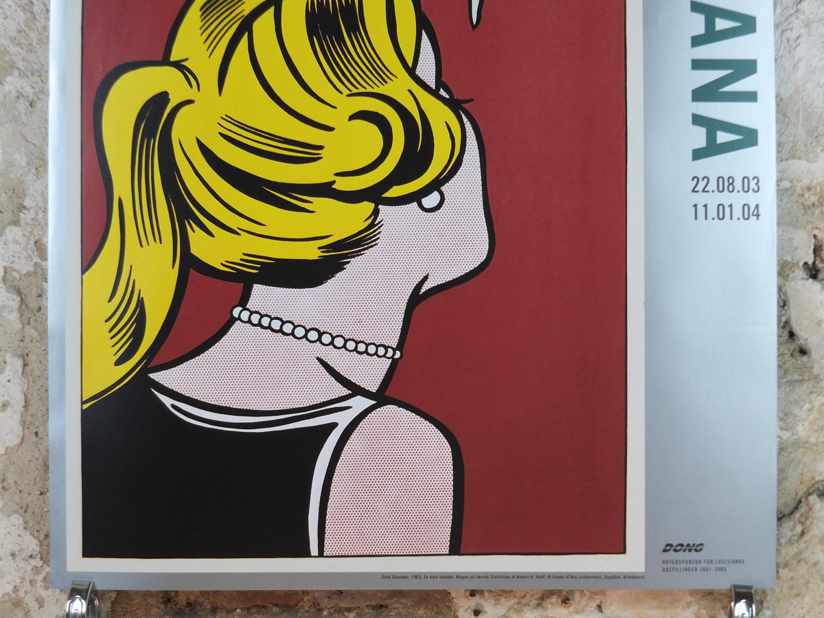 2003 Roy Lichtenstein Poster, "Hello" Cold Shoulder 1963, apprehensive blonde, All About Art, Gallery Exhibition wall art decor