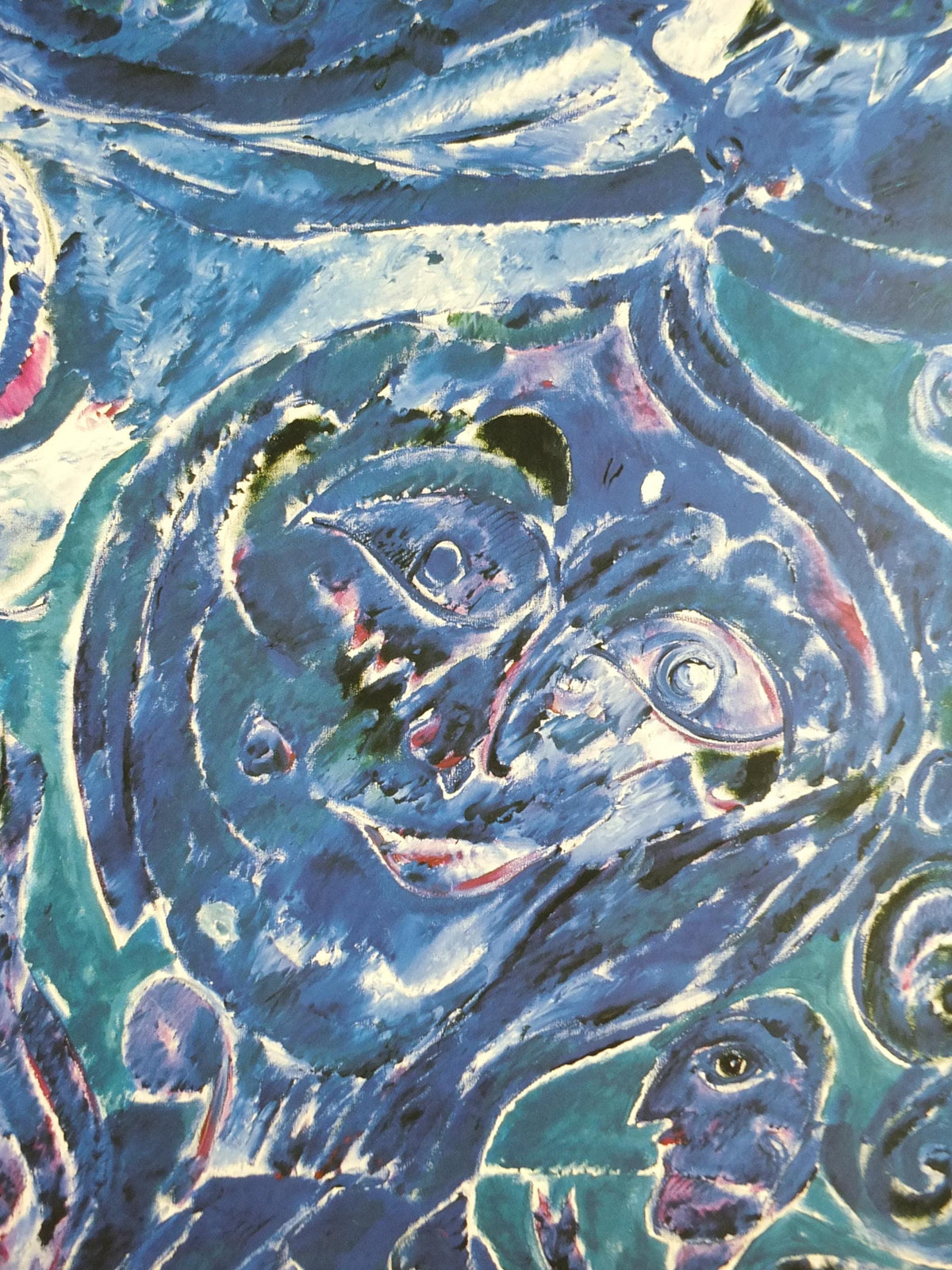 1973 Carl-Henning Pedersen Poster, Gods of the Sea, Havets Guder, Louisiana, COBRA movement, gallery exhibition, wall art decor