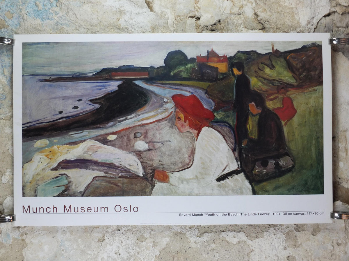 2000 Edvard Munch Poster, Youth on the Beach 1904, The Linde Frieze, Expressionism, gallery exhibition, wall art decor