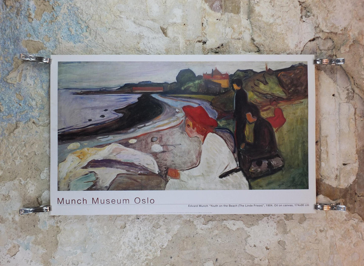 2000 Edvard Munch Poster, Youth on the Beach 1904, The Linde Frieze, Expressionism, gallery exhibition, wall art decor