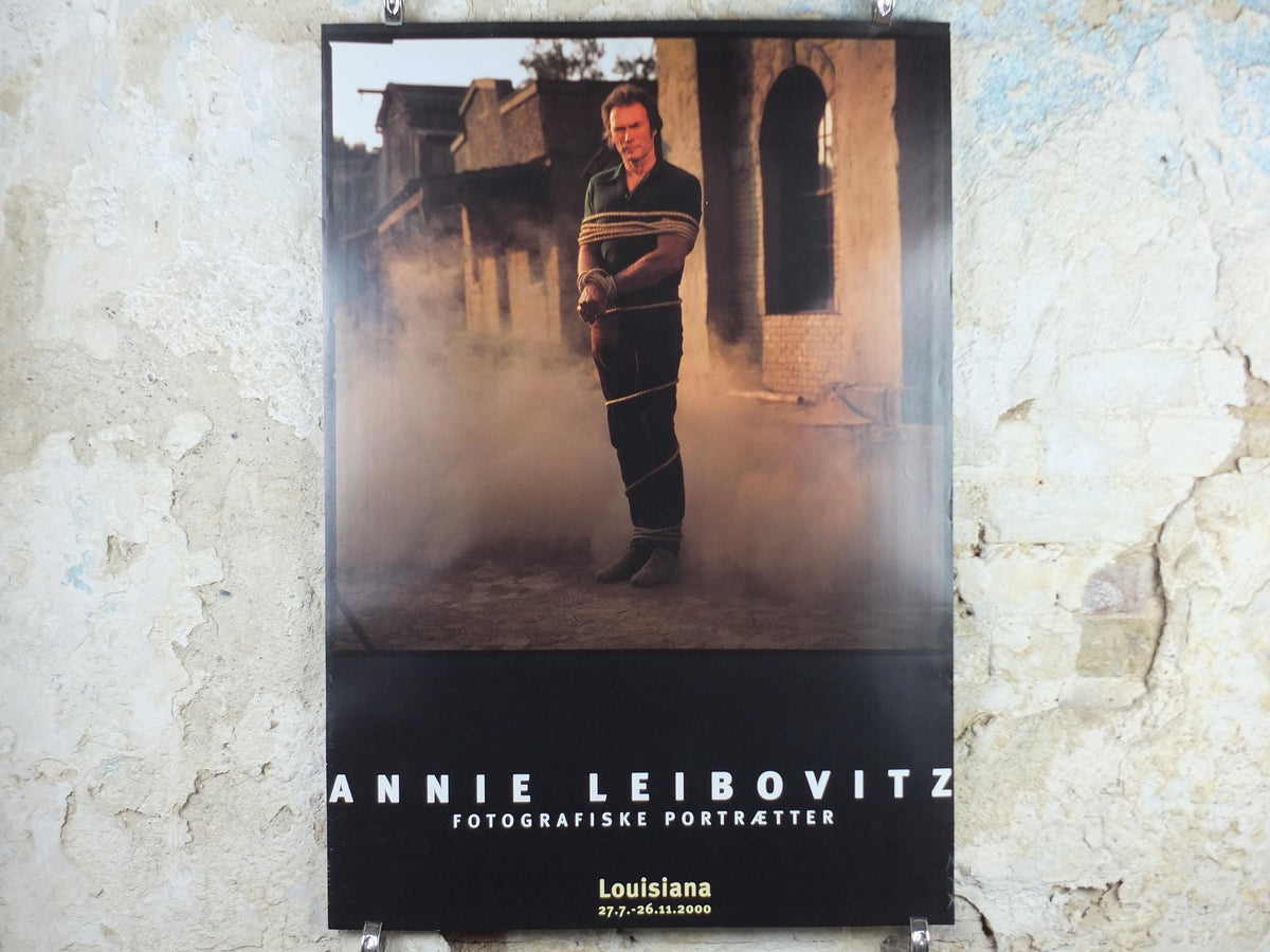2000 Annie Leibovitz Poster, Clint Eastwood bound in rope, Louisiana, Copenhagen, photography gallery exhibition, wall art decor