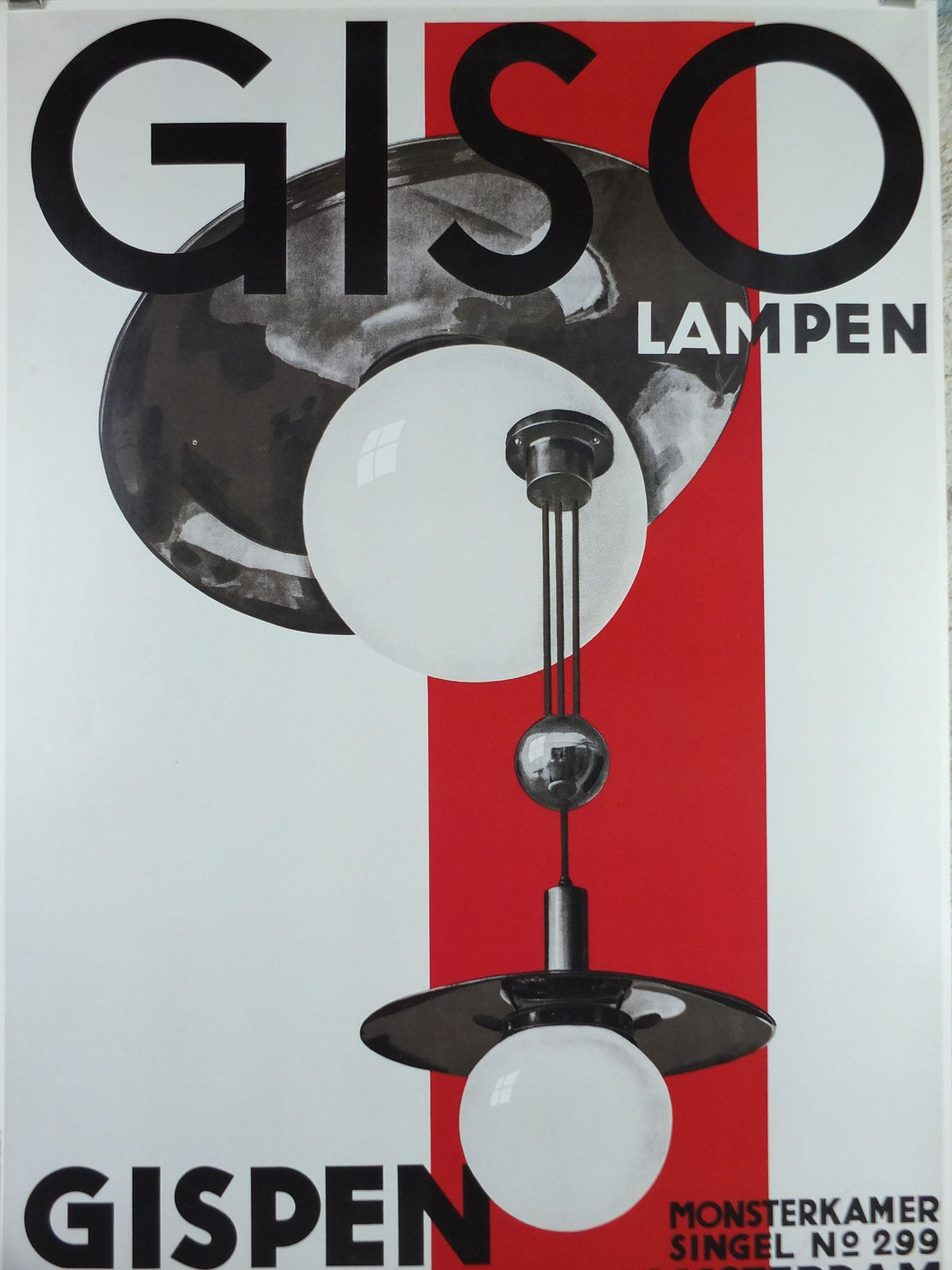 1986 Giso Lamp Poster, designed by W H Gispen, Design Lights and Lighting, European Design Lamps, wall art decor