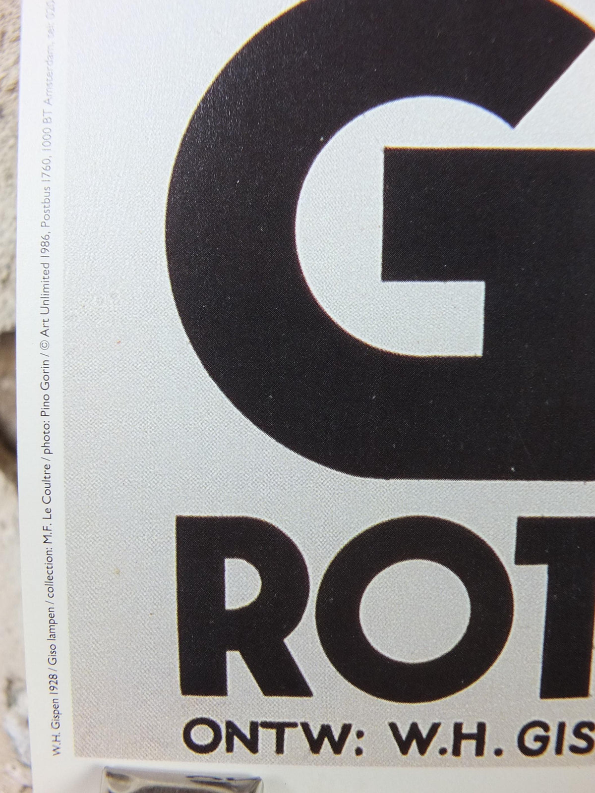 1986 Giso Lamp Poster, designed by W H Gispen, Design Lights and Lighting, European Design Lamps, wall art decor