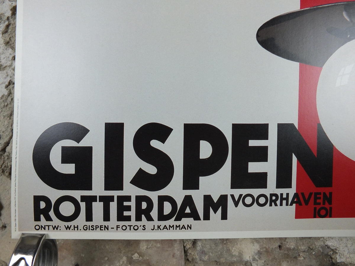 1986 Giso Lamp Poster, designed by W H Gispen, Design Lights and Lighting, European Design Lamps, wall art decor