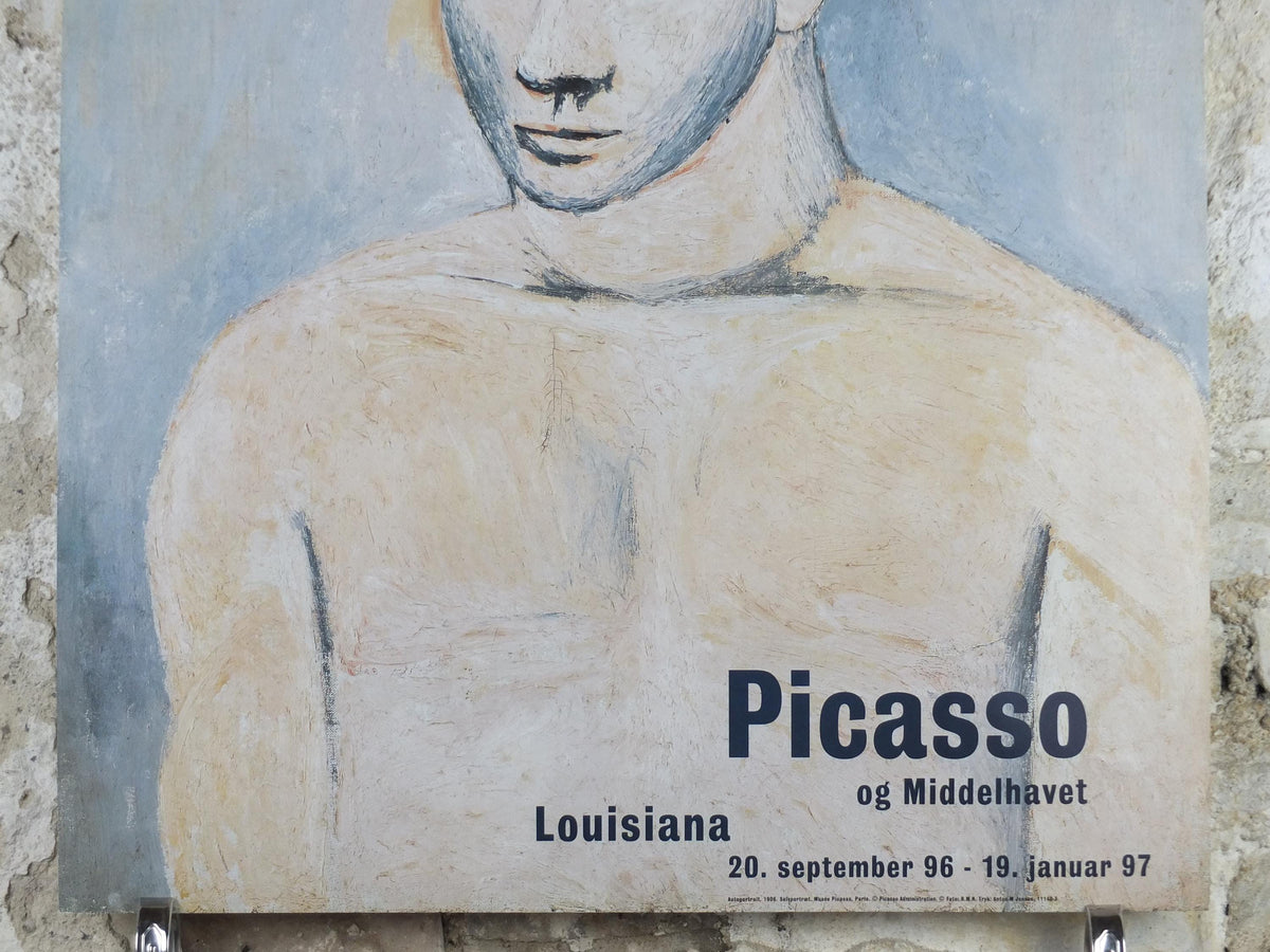 1996 Pablo Picasso Poster, Self Portrait 1906, Blue Period, Louisiana Museum of Modern Art, Copenhagen, gallery exhibition, wall art decor