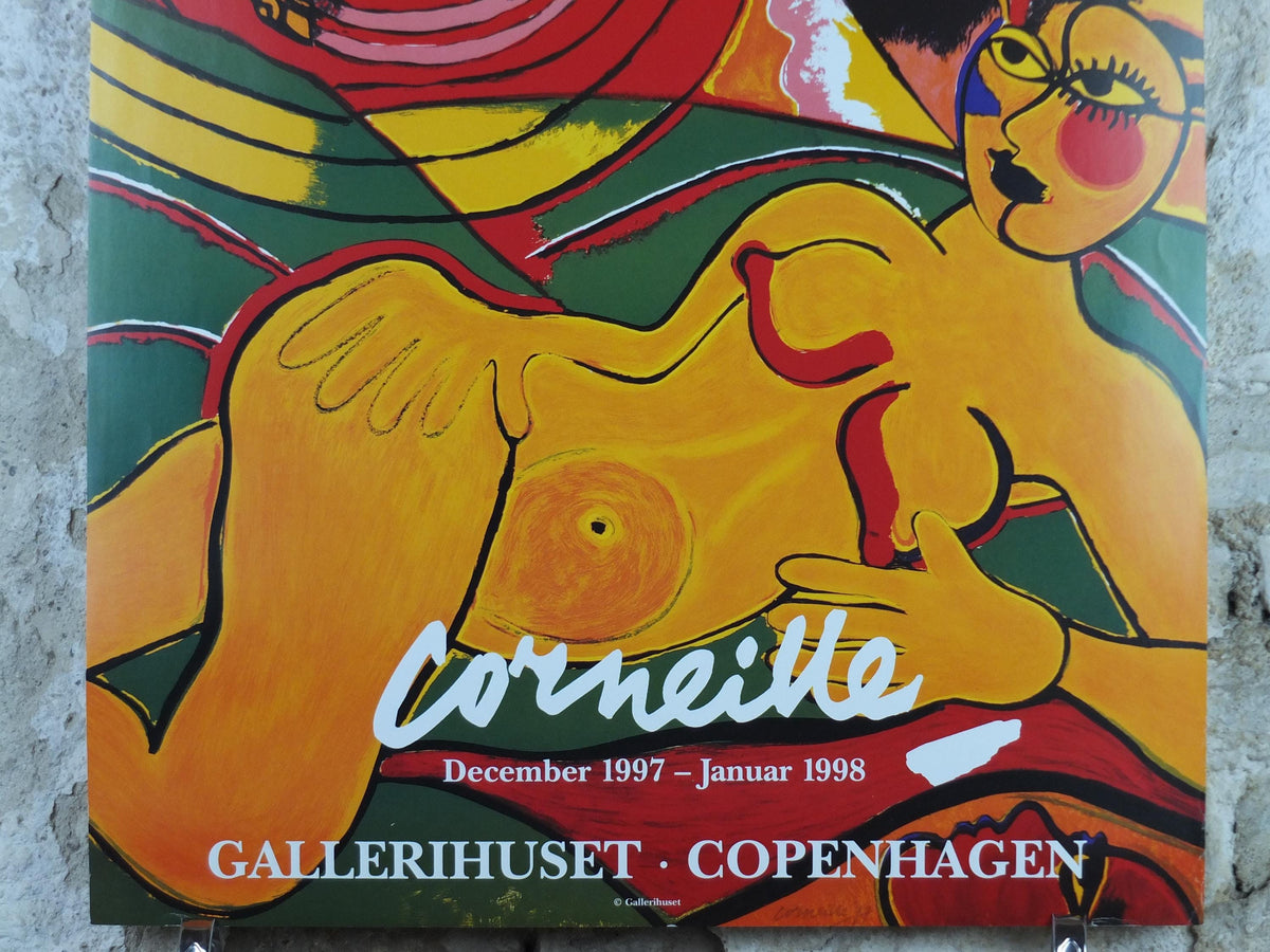 1997 Corneille Poster, Serpent Sun, Yellow Nude, Cobra Group, Reflex Movement, Guillaume Beverloo, artist gallery exhibition, wall art decor