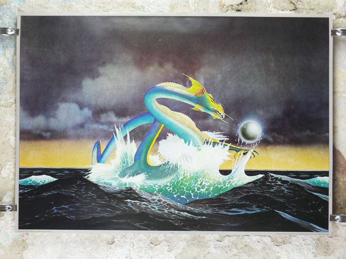 1982 Sea Dragon Poster, by Roger Dean, Asia, Reflex Posters, Yes, fantasy landscape, wall art decor
