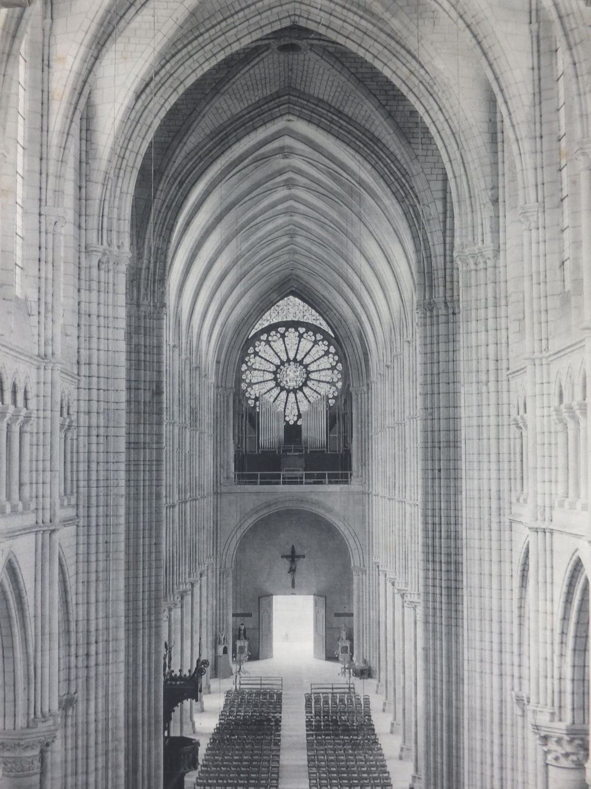 1960s Soissons Cathedral France Poster, printed by French Government, travel tourism holiday vacation wall art decor
