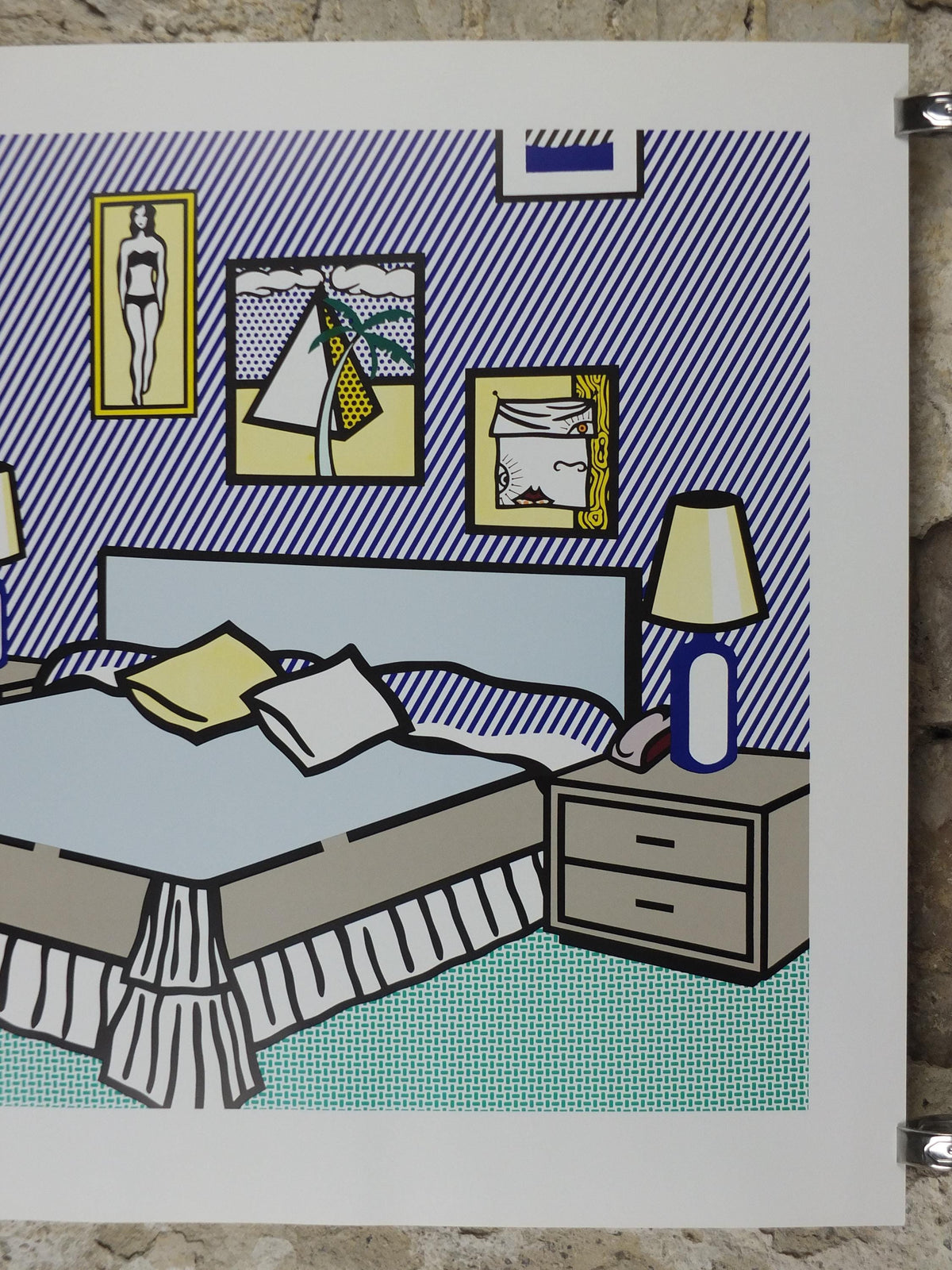 2000 Roy Lichtenstein Poster, Interior with Waterlilies 1991, Tate Gallery, London, Pop Art artist gallery exhibition, wall art decor