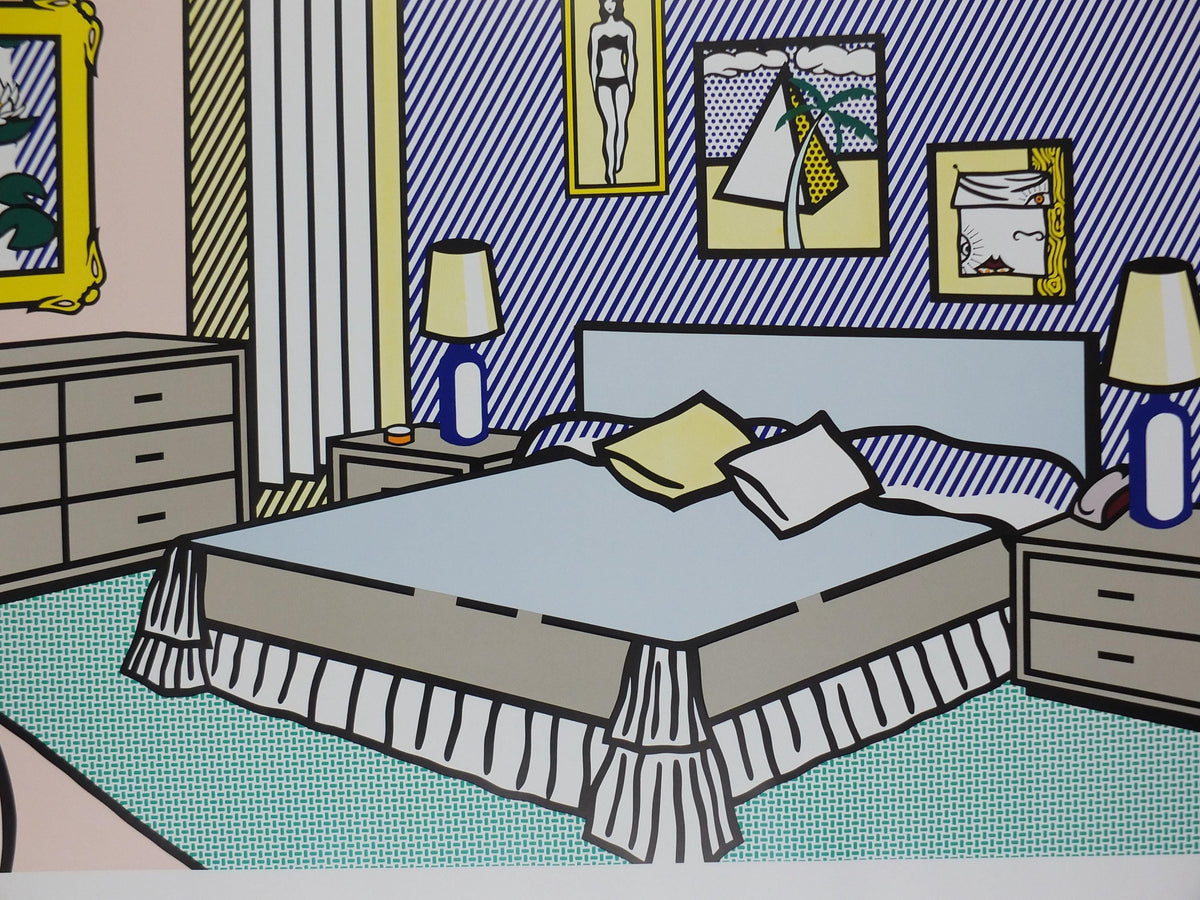 2000 Roy Lichtenstein Poster, Interior with Waterlilies 1991, Tate Gallery, London, Pop Art artist gallery exhibition, wall art decor