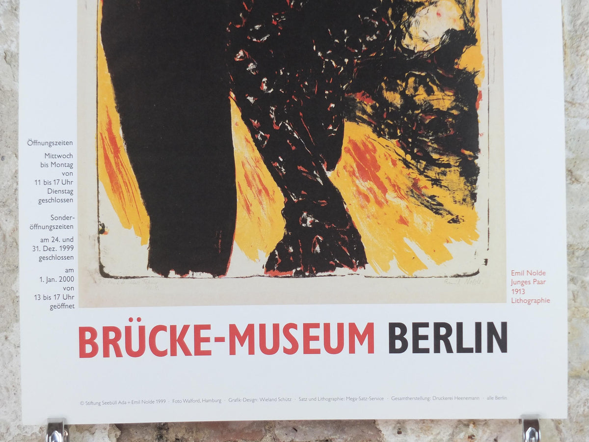 1999 Emil Nolde Poster, Young Couple 1913, Junges Paar, Berlin Succession, Die Brücke expressionist, Blaue Reiter, wall art decor