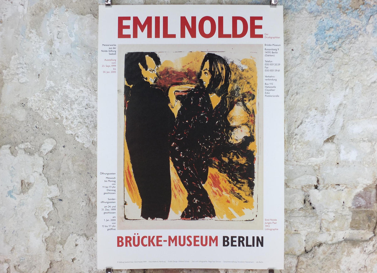 1999 Emil Nolde Poster, Young Couple 1913, Junges Paar, Berlin Succession, Die Brücke expressionist, Blaue Reiter, wall art decor