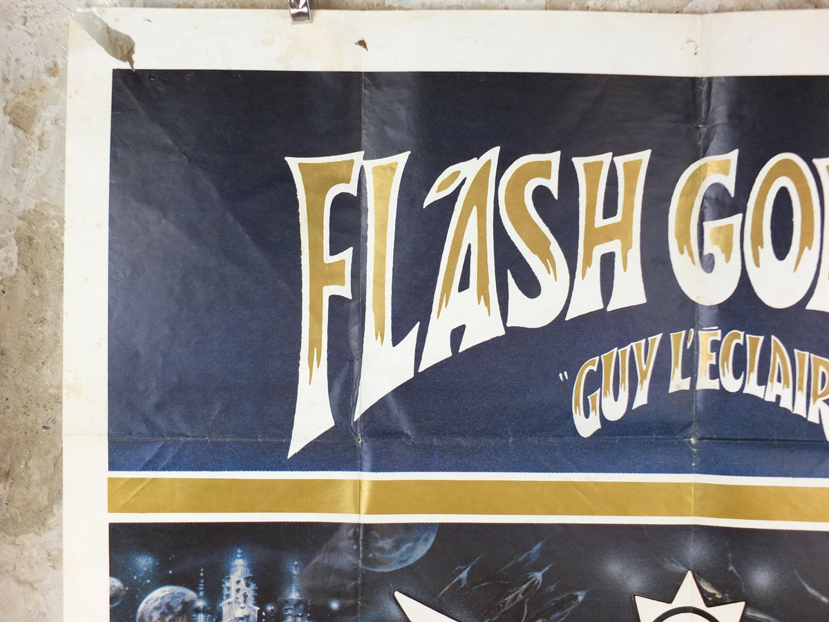 1980 Flash Gordon Poster, with Ming the Merciless, Science fiction Fantasy, Original French Grande size, wall art cinema film memorabilia