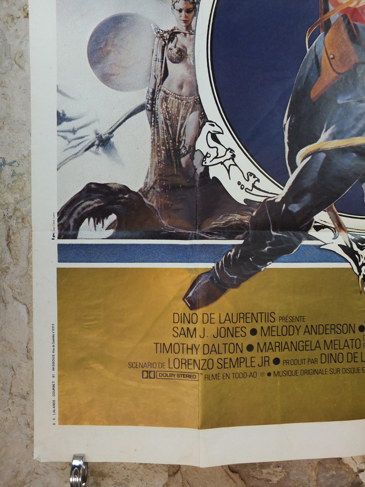 1980 Flash Gordon Poster, with Ming the Merciless, Science fiction Fantasy, Original French Grande size, wall art cinema film memorabilia