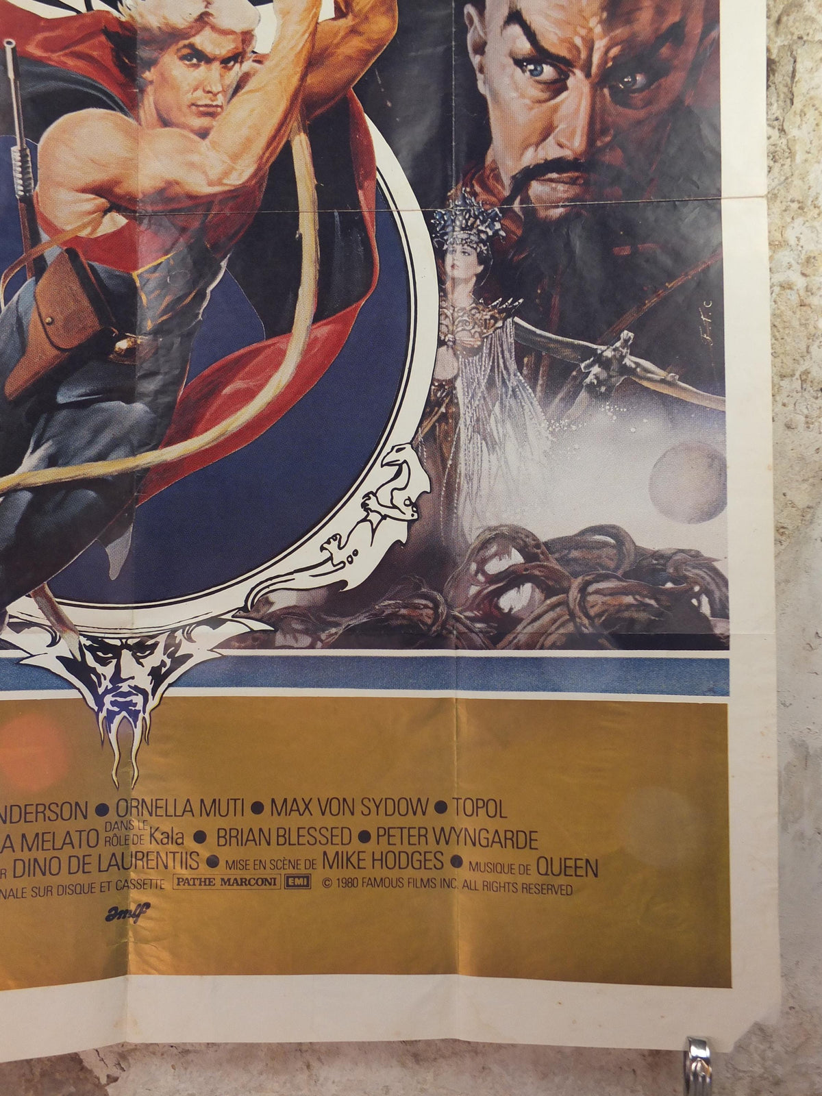 1980 Flash Gordon Poster, with Ming the Merciless, Science fiction Fantasy, Original French Grande size, wall art cinema film memorabilia
