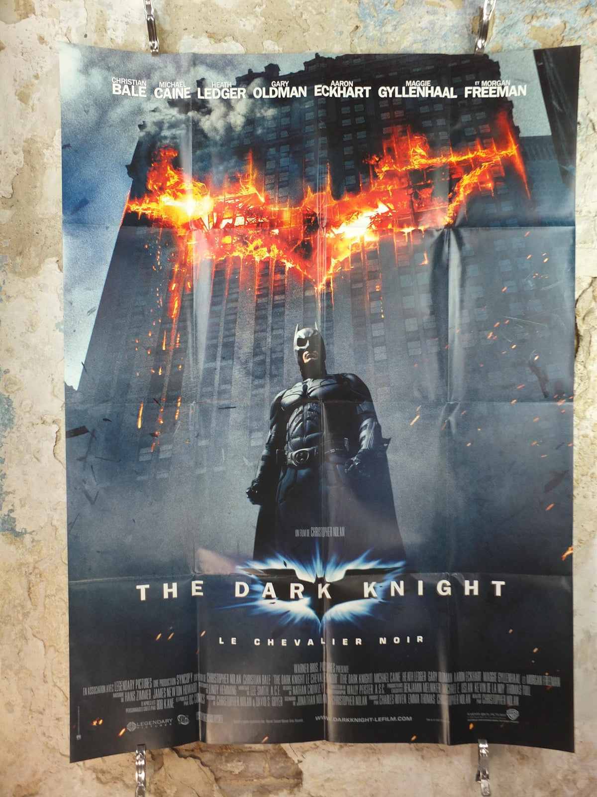2008 The Dark Knight Poster, Batman, Christopher Nolan Le Chevalier Noir, Original French Grande size, wall art cinema film memorabilia