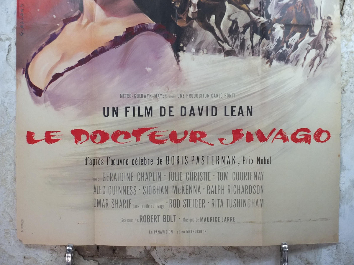 1965 Doctor Zhivago Poster, Epic Russian Revolution and World War 1 movie, Original French Grande size, wall art cinema film memorabilia