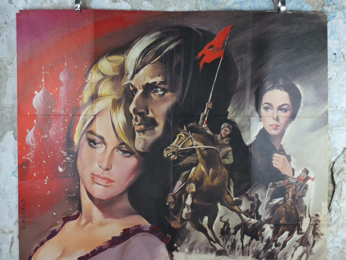 1965 Doctor Zhivago Poster, Epic Russian Revolution and World War 1 movie, Original French Grande size, wall art cinema film memorabilia