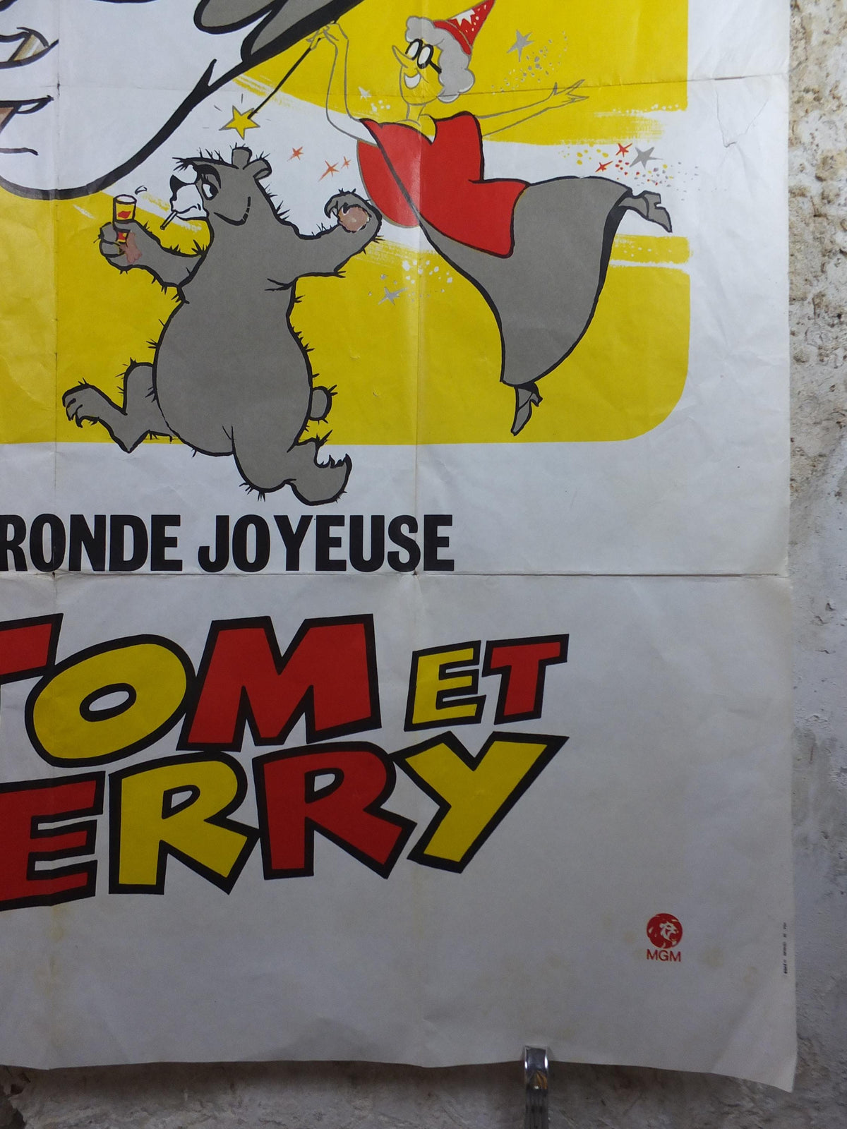 1970 Tom and Jerry Poster, La Ronde Joyeuse de Tom et Jerry, Cat and Mouse, Original French Grande size, wall art cinema film memorabilia