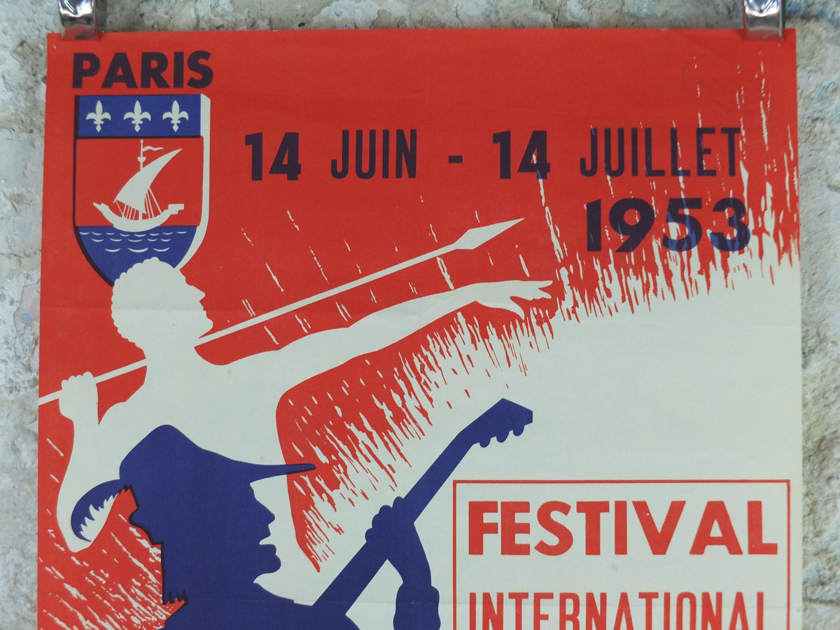 1953 Paris Festival of the Arts, Festival International Des Arenes De Lutece Poster, music, sport, dance and theatre, Paris, wall art decor