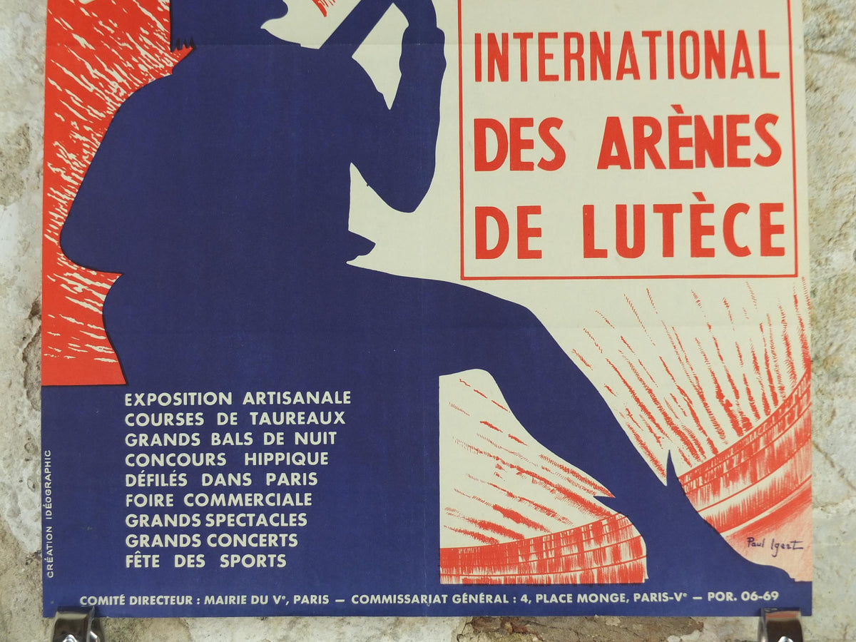 1953 Paris Festival of the Arts, Festival International Des Arenes De Lutece Poster, music, sport, dance and theatre, Paris, wall art decor
