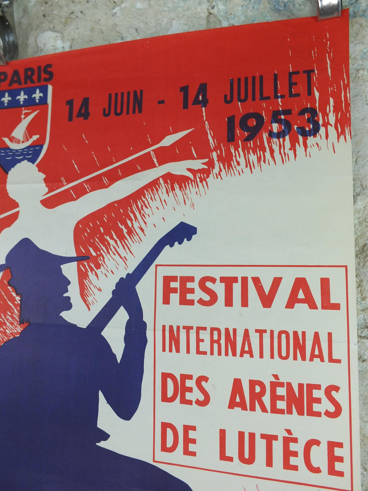 1953 Paris Festival of the Arts, Festival International Des Arenes De Lutece Poster, music, sport, dance and theatre, Paris, wall art decor