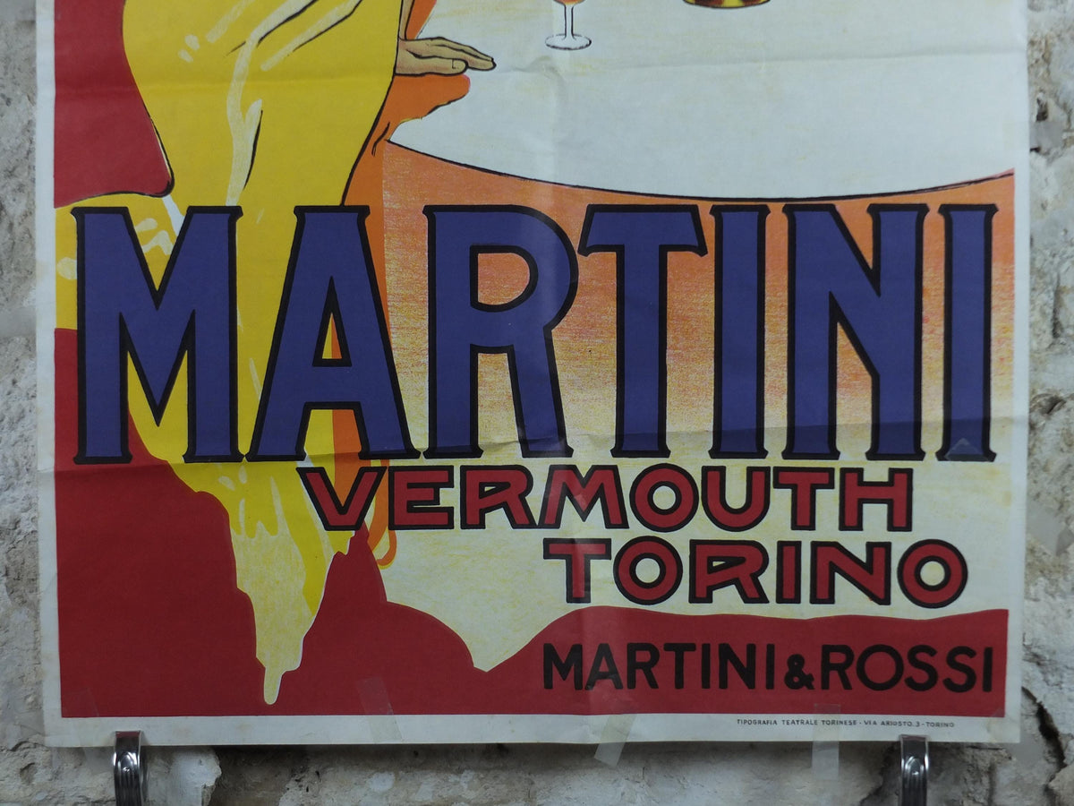 1970s Martini Vermouth Poster, Martini and Rossi Torino / Turin, by Dudovich alcoholic drink, 1920s art deco advertising wall art decor
