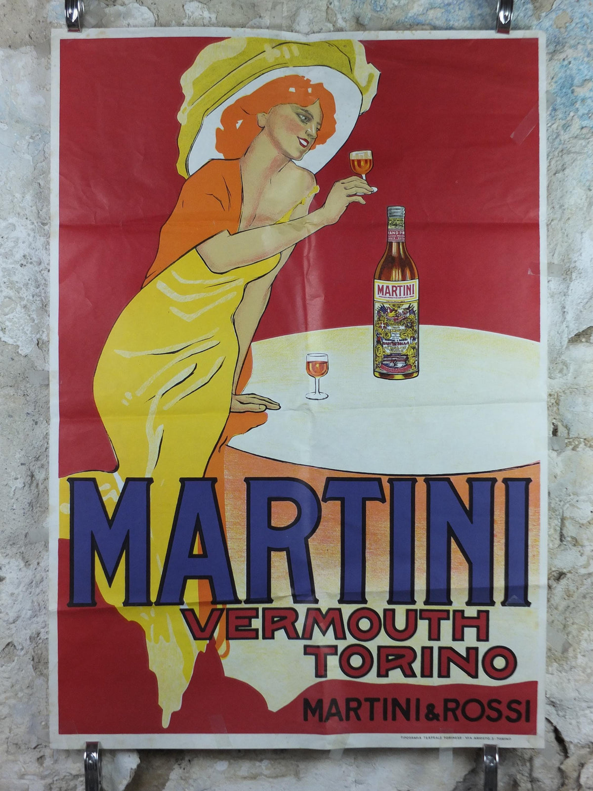 1970s Martini Vermouth Poster, Martini and Rossi Torino / Turin, by Dudovich alcoholic drink, 1920s art deco advertising wall art decor