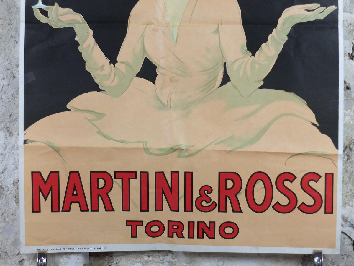 1970s Vermouth Bianco Poster, Martini and Rossi Torino / Turin, by Dudovich alcoholic drink, 1920s art deco advertising wall art decor
