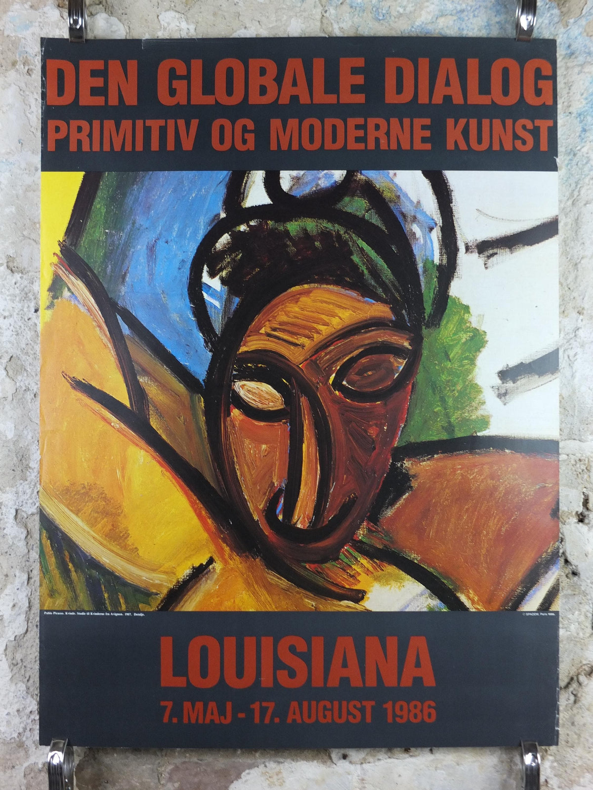 1986 Pablo Picasso Poster, The Woman from Avignon 1907, Louisiana Museum of Modern Art, Copenhagen, gallery exhibition, wall art decor