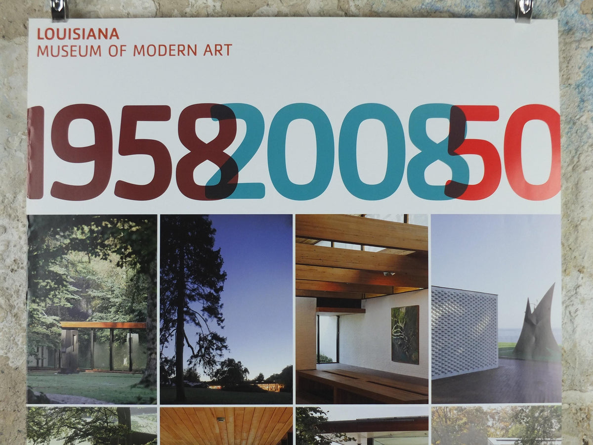 2008 Louisiana Anniversary Poster, 1959 - 2008 50th Anniversary, Louisiana Museum of Modern Art, architecture, wall art decor