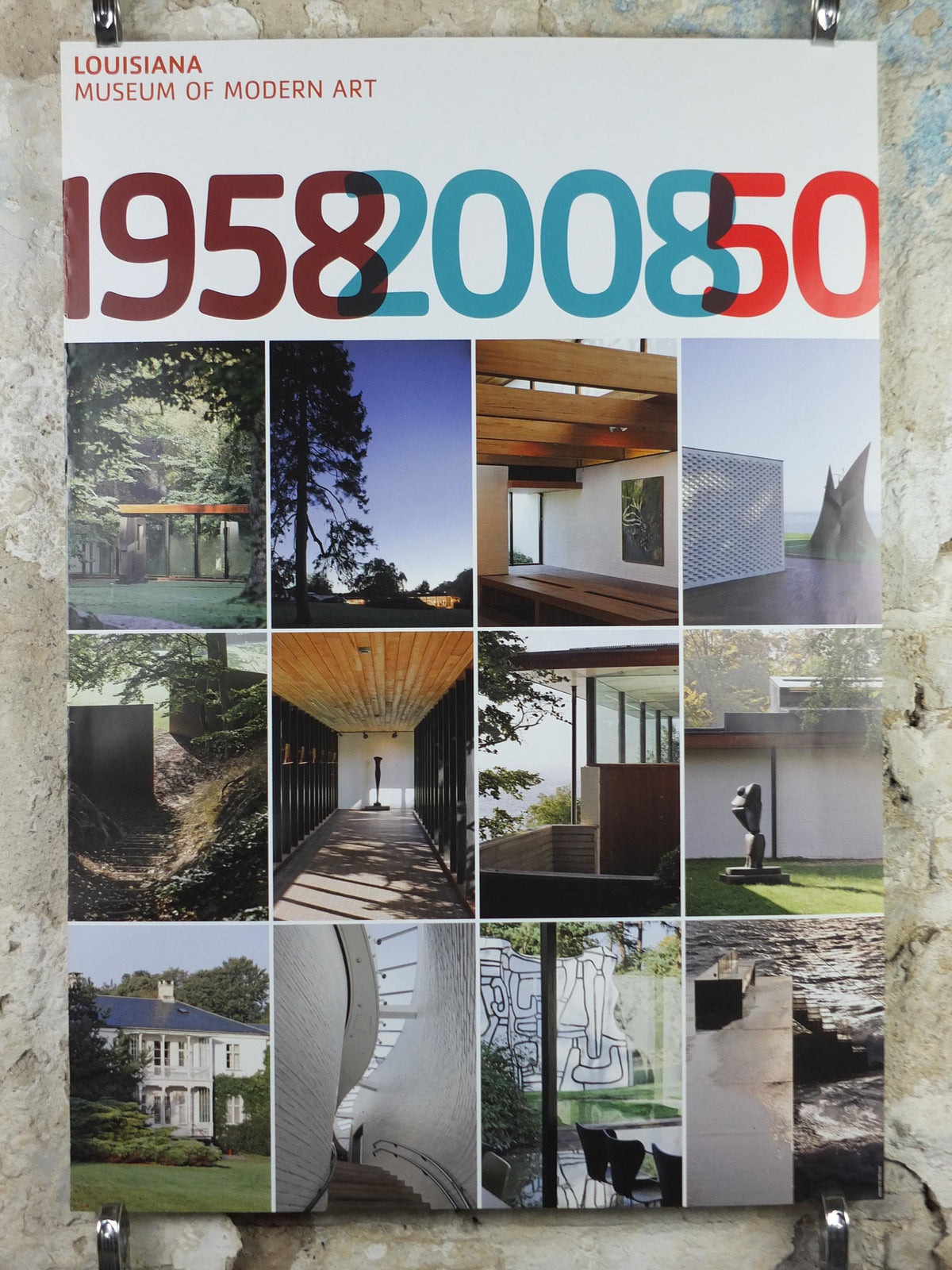 2008 Louisiana Anniversary Poster, 1959 - 2008 50th Anniversary, Louisiana Museum of Modern Art, architecture, wall art decor