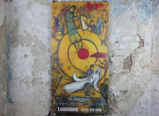 1990 Marc Chagall Poster, Liberation 1937 - 1952, Louisiana Museum of Modern Art, Cubism and Expressionism, exhibition wall art decor