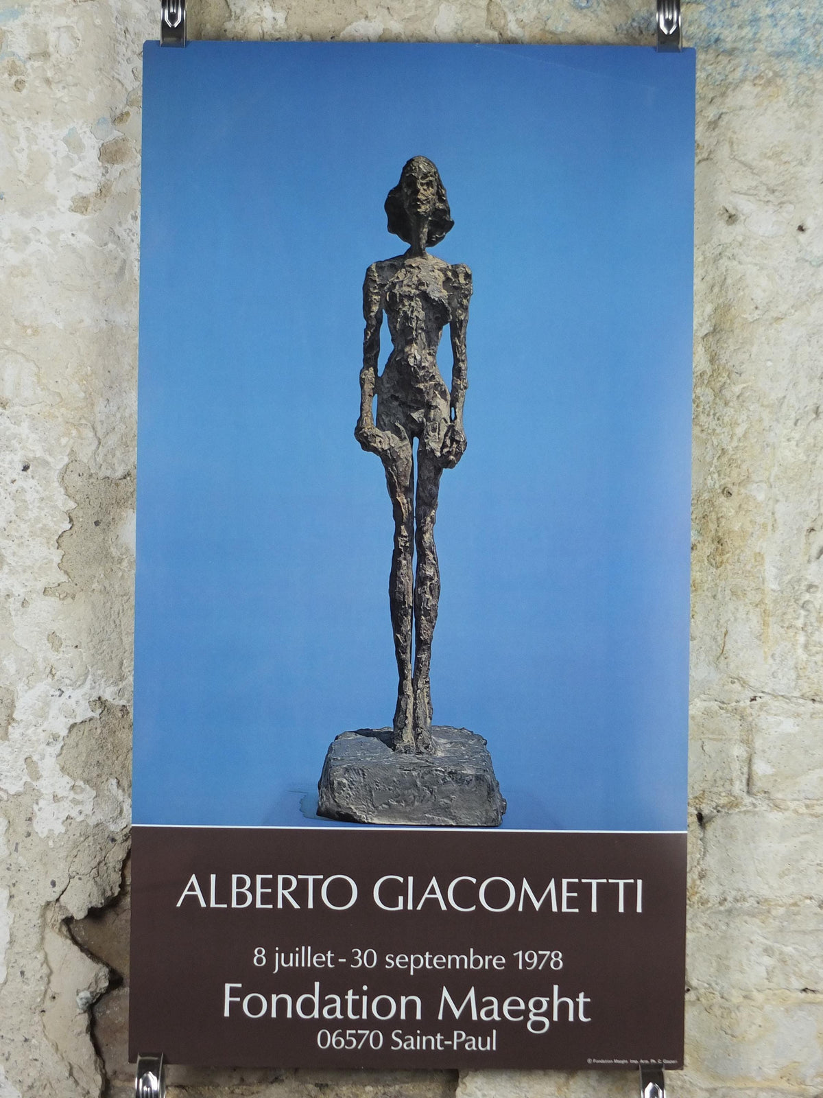 1976 Alberto Giacometti Poster, Annette from Life, bronze sculpture, Fondation Maeght, Modernism, gallery exhibition, wall art decor