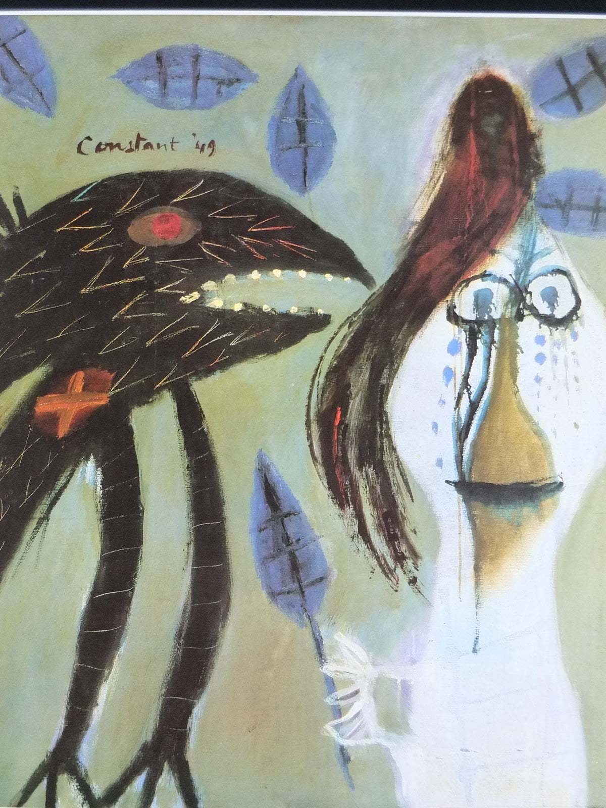 1989 Constant Poster, Woman Who Injured a Bird with a Dead Leaf 1949, Cobra Group, Reflex Movement, artist gallery exhibition wall art decor