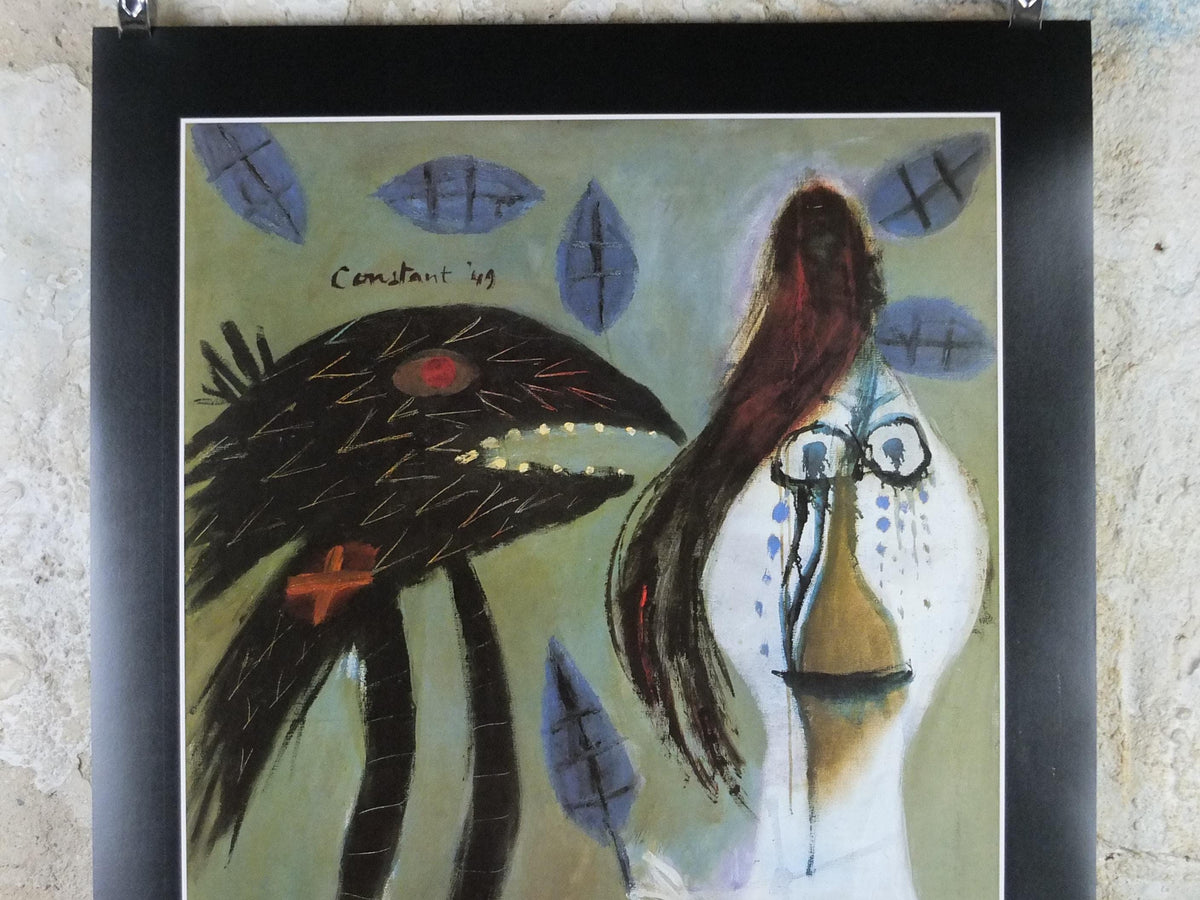 1989 Constant Poster, Woman Who Injured a Bird with a Dead Leaf 1949, Cobra Group, Reflex Movement, artist gallery exhibition wall art decor