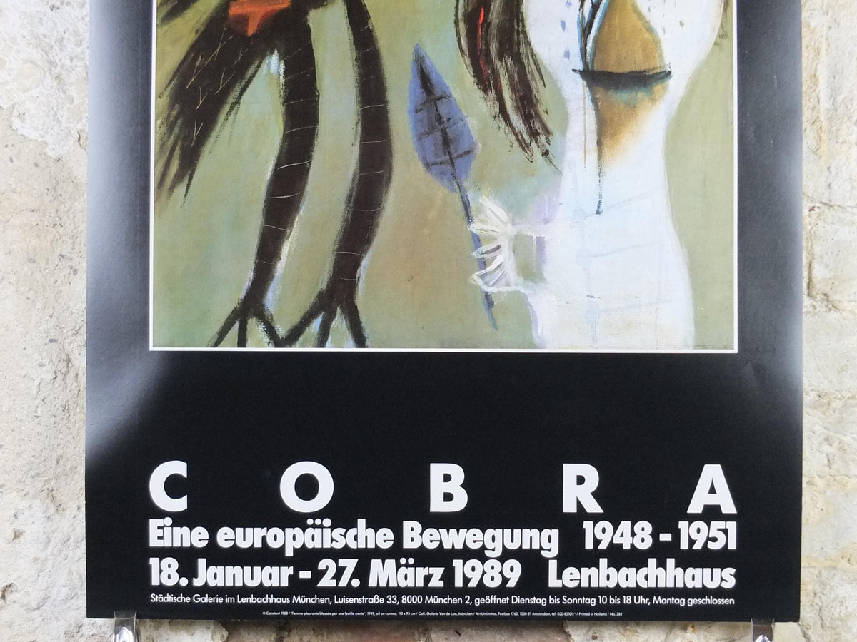 1989 Constant Poster, Woman Who Injured a Bird with a Dead Leaf 1949, Cobra Group, Reflex Movement, artist gallery exhibition wall art decor